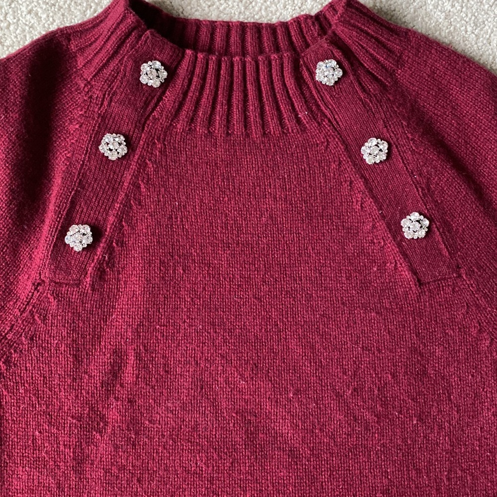 Rhinestone button sweater - Picture 2 of 5